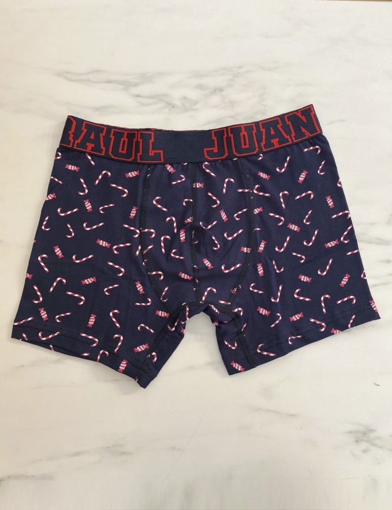 Ανδρικό βαμβακερό μπλε μποξεράκι με σχέδια JR254184